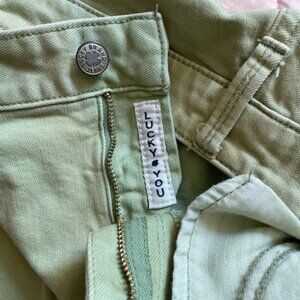 Lucky brand low-rise jeans, Lolita crop, frayed ends, cool sage